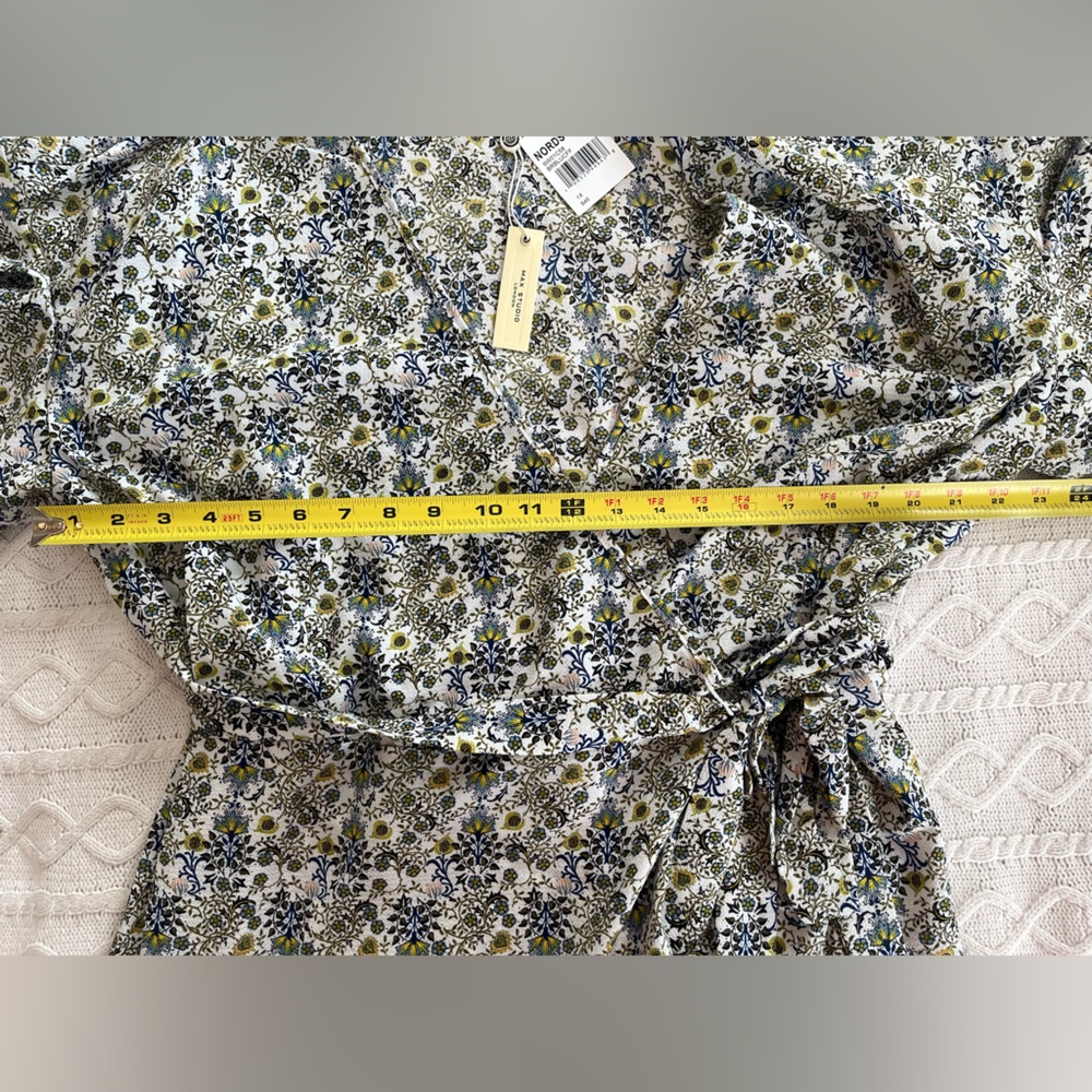 Max Studio London Floral Midi Dress with Wrap Around Front & Tie Women’s 1X - Picture 5 of 15